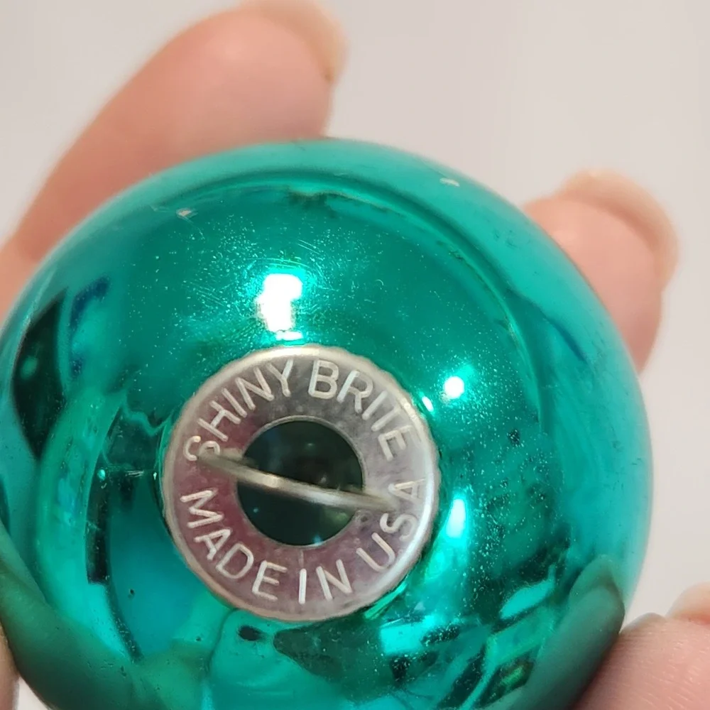 Vintage Glass Christmas Ornaments Red/gold (unbranded) Teal (Shiny Brite) LOT 12